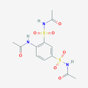 molecular formula C12H15N3O7S2 B14351232 N,N'-[(4-Acetamido-1,3-phenylene)disulfonyl]diacetamide CAS No. 91872-64-9