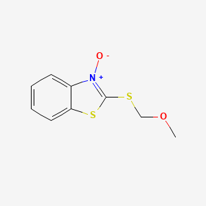 molecular formula C9H9NO2S2 B14351254 Benzothiazole, ((methoxymethyl)thio)-, 3-oxide CAS No. 91384-87-1