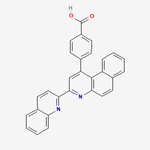 molecular formula C29H18N2O2 B14351276 4-[3-(Quinolin-2-YL)benzo[F]quinolin-1-YL]benzoic acid CAS No. 91270-66-5