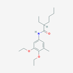 molecular formula C19H31NO3 B14351289 N-(3,4-Diethoxy-5-methylphenyl)-2-ethylhexanamide CAS No. 90257-44-6