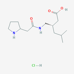 (3S)-5-Methyl-3-{[2-(pyrrolidin-2-yl)acetamido]methyl}hexanoic acid hydrochloride