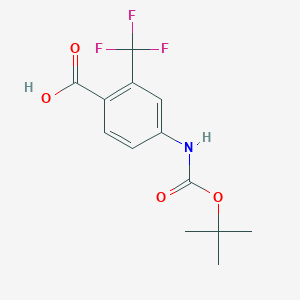 molecular formula C13H14F3NO4 B1435133 4-[(Tert-butoxycarbonyl)amino]-2-(trifluoromethyl)benzoic acid CAS No. 1326229-55-3