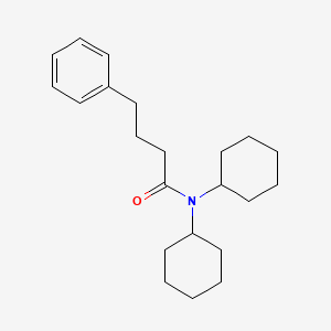 molecular formula C22H33NO B14351330 N,N-Dicyclohexyl-4-phenylbutanamide CAS No. 91424-78-1