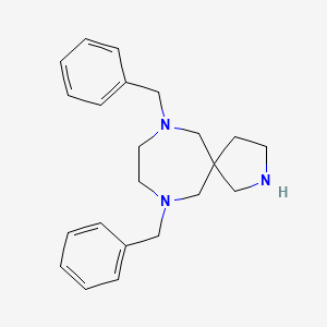 molecular formula C22H29N3 B1435145 7,10-Dibenzyl-2,7,10-triazaspiro[4.6]undecane CAS No. 1330765-96-2