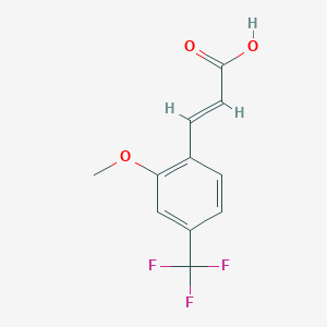 molecular formula C11H9F3O3 B1435152 3-[2-Methoxy-4-(trifluoromethyl)phenyl]prop-2-enoic acid CAS No. 1214790-33-6