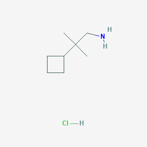 molecular formula C8H18ClN B1435154 2-Cyclobutyl-2-methylpropan-1-amine hydrochloride CAS No. 1864015-22-4
