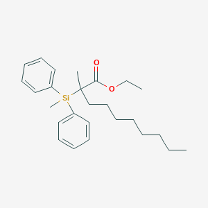 molecular formula C26H38O2Si B14351559 Ethyl 2-methyl-2-[methyl(diphenyl)silyl]decanoate CAS No. 91586-15-1