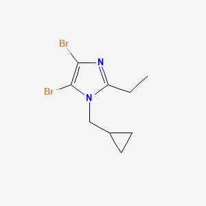 molecular formula C9H12Br2N2 B1435156 4,5-二溴-1-(环丙基甲基)-2-乙基-1H-咪唑 CAS No. 1989659-59-7