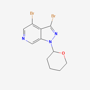 molecular formula C11H11Br2N3O B1435159 3,4-Dibromo-1-(tetrahydro-2H-pyran-2-yl)-1H-pyrazolo[3,4-c]pyridine CAS No. 1416714-24-3