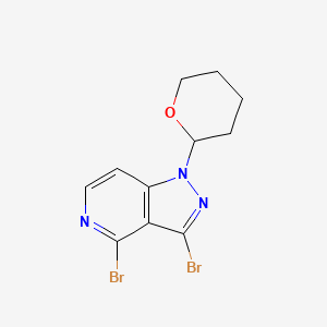 molecular formula C11H11Br2N3O B1435160 3,4-Dibromo-1-(tetrahydro-2H-pyran-2-yl)-1H-pyrazolo[4,3-c]pyridine CAS No. 1416712-51-0