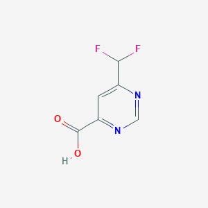 molecular formula C6H4F2N2O2 B1435161 6-(Difluoromethyl)pyrimidine-4-carboxylic acid CAS No. 2090256-13-4