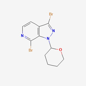 molecular formula C11H11Br2N3O B1435162 3,7-二溴-1-(四氢-2H-吡喃-2-基)-1H-吡唑并[3,4-c]吡啶 CAS No. 1416713-26-2