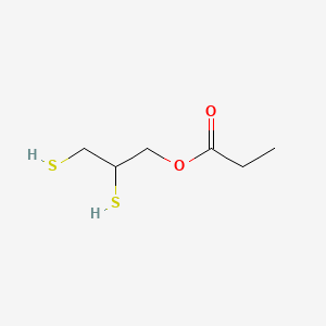 molecular formula C6H12O2S2 B14351622 Propionic acid, 2,3-dimercaptopropyl ester CAS No. 99116-01-5