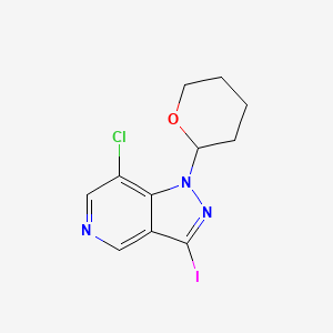 molecular formula C11H11ClIN3O B1435163 7-Chloro-3-iodo-1-(tetrahydro-2H-pyran-2-yl)-1H-pyrazolo[4,3-c]pyridine CAS No. 1416714-42-5