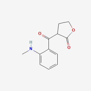 molecular formula C12H13NO3 B14351648 3-[2-(Methylamino)benzoyl]oxolan-2-one CAS No. 93574-01-7