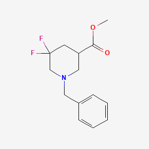 molecular formula C14H17F2NO2 B1435166 Methyl 1-benzyl-5,5-difluoropiperidine-3-carboxylate CAS No. 1356338-67-4