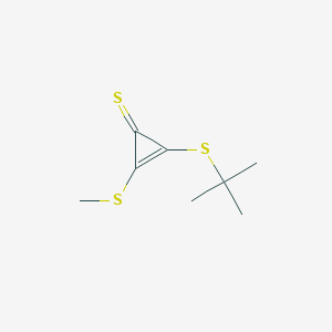 molecular formula C8H12S3 B14351668 2-(tert-Butylsulfanyl)-3-(methylsulfanyl)cycloprop-2-ene-1-thione CAS No. 98088-15-4