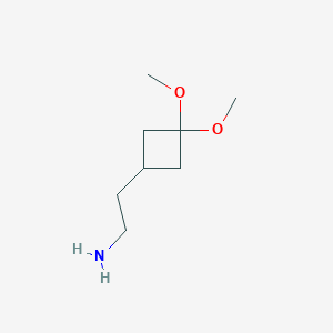 molecular formula C8H17NO2 B1435167 2-(3,3-Dimethoxycyclobutyl)ethan-1-amine CAS No. 2098106-68-2