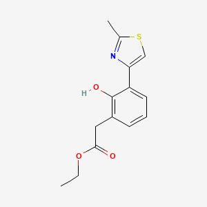 molecular formula C14H15NO3S B14351684 Ethyl [2-hydroxy-3-(2-methyl-1,3-thiazol-4-yl)phenyl]acetate CAS No. 91920-69-3