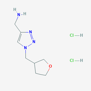 molecular formula C8H16Cl2N4O B1435170 {1-[(oxolan-3-yl)methyl]-1H-1,2,3-triazol-4-yl}methanamine dihydrochloride CAS No. 2059955-33-6