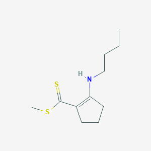 molecular formula C11H19NS2 B14351713 Methyl 2-(butylamino)cyclopent-1-ene-1-carbodithioate CAS No. 91334-26-8
