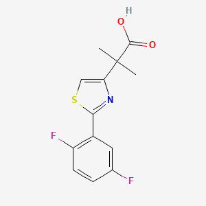 molecular formula C13H11F2NO2S B1435181 2-[2-(2,5-Difluorophenyl)-1,3-thiazol-4-yl]-2-methylpropanoic acid CAS No. 1803581-34-1