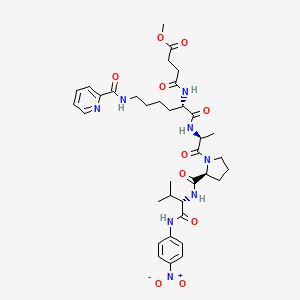 molecular formula C36H48N8O10 B1435185 MeOSuc-Lys(2-picolinoyl)-Ala-Pro-Val-pNA CAS No. 757139-27-8