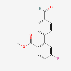 molecular formula C15H11FO3 B1435189 4-氟-2-(4-甲酰苯基)苯甲酸甲酯 CAS No. 1820640-31-0