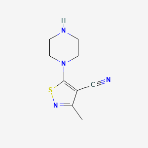 3-Methyl-5-(piperazin-1-yl)-1,2-thiazole-4-carbonitrile