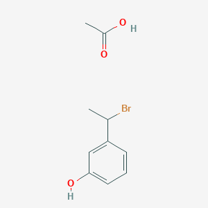 molecular formula C10H13BrO3 B14351920 Acetic acid;3-(1-bromoethyl)phenol CAS No. 90422-06-3