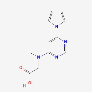 molecular formula C11H12N4O2 B1435196 [Methyl-(6-pyrrol-1-yl-pyrimidin-4-yl)-amino]-acetic acid CAS No. 1706442-58-1