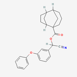 molecular formula C26H27NO3 B14351979 Tricyclo(4.3.1.12,5)undecane-1-carboxylic acid, cyano(3-phenoxyphenyl)methyl ester CAS No. 93107-44-9