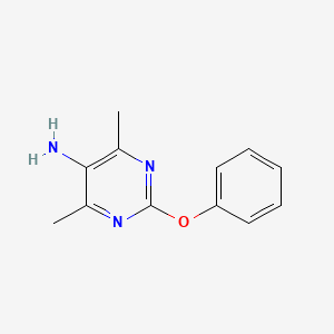 molecular formula C12H13N3O B1435202 4,6-Dimethyl-2-phenoxypyrimidin-5-amine CAS No. 1706457-80-8