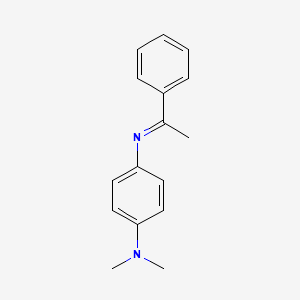 molecular formula C16H18N2 B14352066 N,N-dimethyl-4-[(E)-1-phenylethylideneamino]aniline CAS No. 91118-69-3