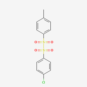 molecular formula C13H11ClO4S2 B14352067 1-(4-Chlorophenyl)-2-(4-methylphenyl)-1,1,2,2-tetraoxo-1lambda~6~,2lambda~6~-disulfane CAS No. 91222-47-8