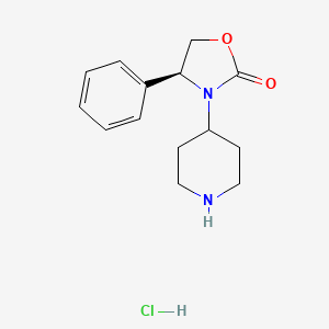 molecular formula C14H19ClN2O2 B1435208 (S)-4-Phenyl-3-piperidin-4-yl-oxazolidin-2-one hydrochloride CAS No. 521979-98-6