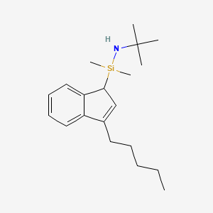 molecular formula C20H33NSi B1435210 N-tert-Butyl(3-pentyl-1H-indene-1-yl)dimethylsilylamine CAS No. 357604-90-1