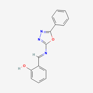 molecular formula C15H11N3O2 B14352163 2[(5-Phenyl-[1,4]oxadiazol-2-ylimino)-methyl]-phenol 