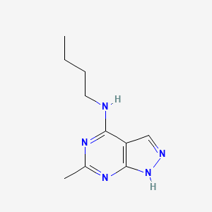 molecular formula C10H15N5 B14352190 N-butyl-6-methyl-1H-pyrazolo[3,4-d]pyrimidin-4-amine CAS No. 91978-25-5