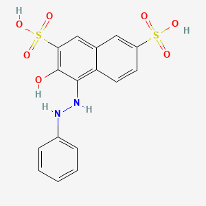 molecular formula C16H14N2O7S2 B14352191 3-Hydroxy-4-(2-phenylhydrazinyl)naphthalene-2,7-disulfonic acid CAS No. 95065-13-7