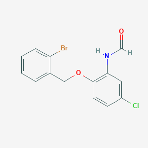 molecular formula C14H11BrClNO2 B14352193 N-[2-[(2-bromophenyl)methoxy]-5-chlorophenyl]formamide 