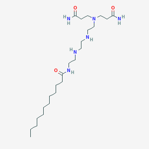 molecular formula C24H50N6O3 B14352214 N-[2-[2-[2-[bis(3-amino-3-oxopropyl)amino]ethylamino]ethylamino]ethyl]dodecanamide CAS No. 93064-99-4