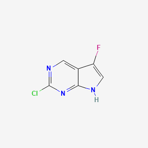 molecular formula C6H3ClFN3 B1435222 2-Chloro-5-fluoro-7H-pyrrolo[2,3-d]pyrimidine CAS No. 1638768-28-1
