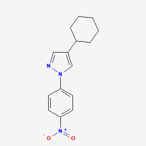 molecular formula C15H17N3O2 B14352268 4-Cyclohexyl-1-(4-nitrophenyl)-1H-pyrazole CAS No. 90253-26-2