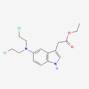 molecular formula C16H20Cl2N2O2 B14352304 Indole-3-acetic acid, 5-[bis(2-chloroethyl)amino]-, ethyl ester CAS No. 94539-35-2
