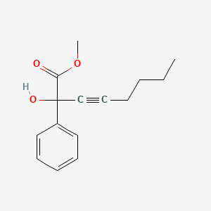 molecular formula C15H18O3 B14352340 Methyl 2-hydroxy-2-phenyloct-3-ynoate CAS No. 92956-89-3