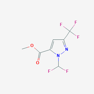 molecular formula C7H5F5N2O2 B1435237 methyl 1-(difluoromethyl)-3-(trifluoromethyl)-1H-pyrazole-5-carboxylate CAS No. 2098069-24-8