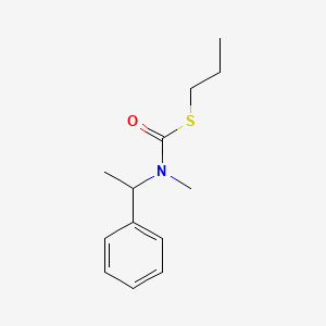 molecular formula C13H19NOS B14352383 Carbamothioic acid, methyl(1-phenylethyl)-, S-propyl ester CAS No. 93589-79-8