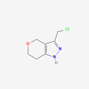 molecular formula C7H9ClN2O B1435240 3-(chloromethyl)-1H,4H,6H,7H-pyrano[4,3-c]pyrazole CAS No. 1823893-10-2
