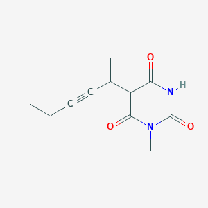 molecular formula C11H14N2O3 B1435245 1-Methyl-5-(1'-methylpent-2'-ynyl)barbituric acid CAS No. 99841-46-0